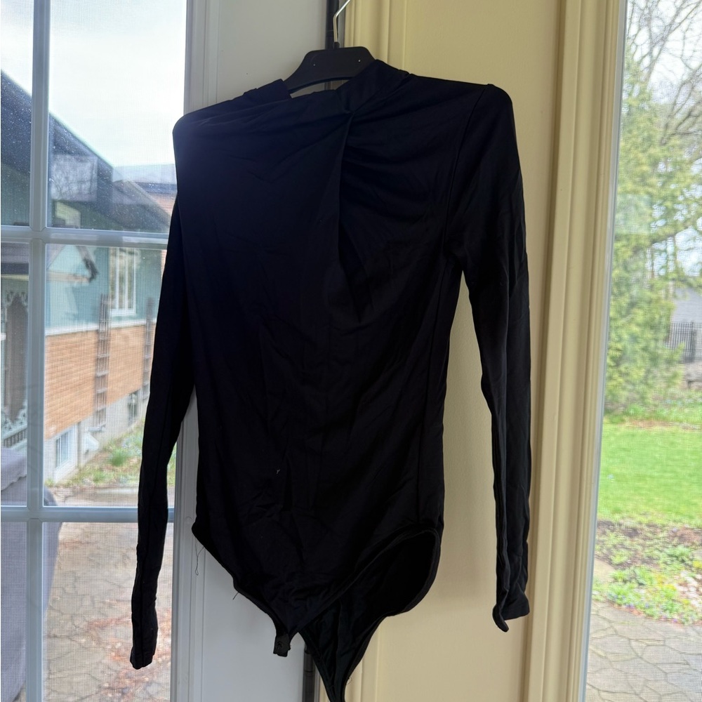 Zara Black Long Sleeve Bodysuit